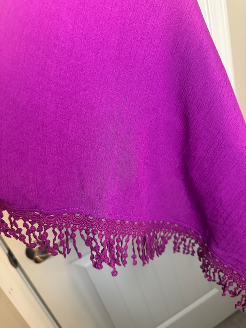 Women's Fuchsia Strappy Midi Dress with Fringe Hem new NWT beach boho hippie - Picture 3 of 6